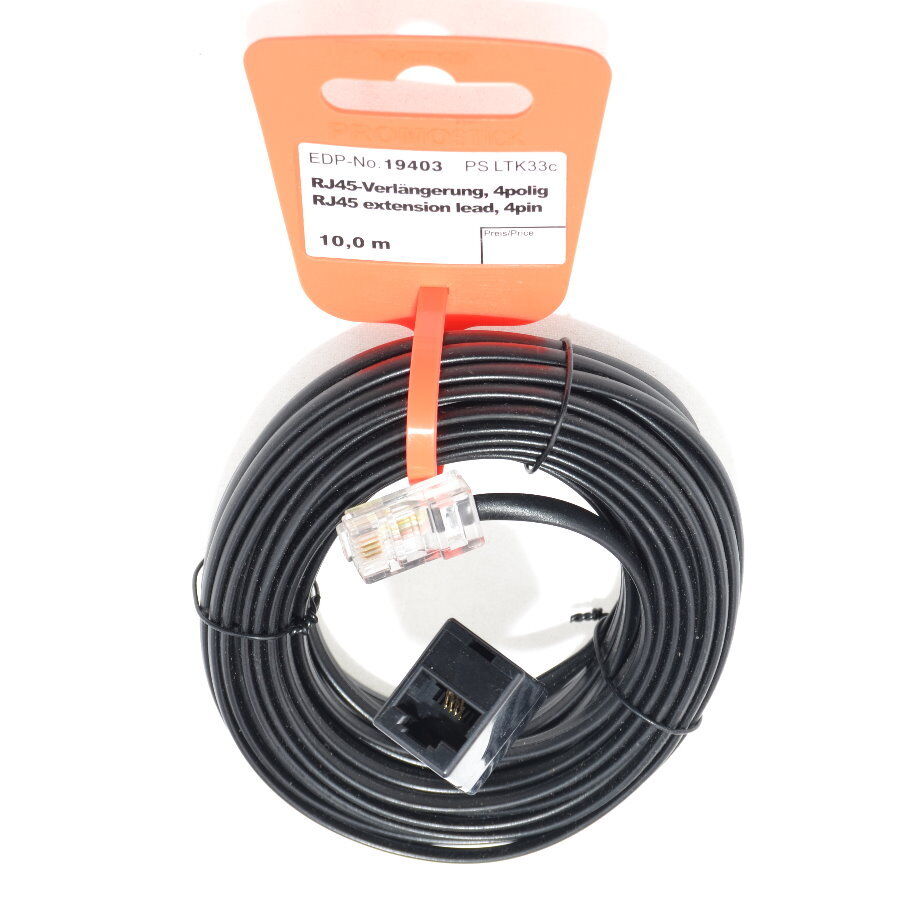 Vivanco RJ 45 Verlängerungskabel 10 m (RJ 45 Stecker - RJ 45 Kupplung) 4polig