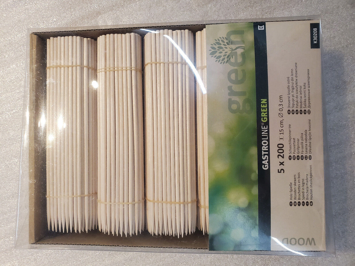 Gastroline green 1000 Holz Spieße Holzspieße 15 cm