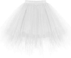Homrain Tüll Unterrock Gr.S weiß Damen 50erRockabilly Petticoat Karneval Kostüm
