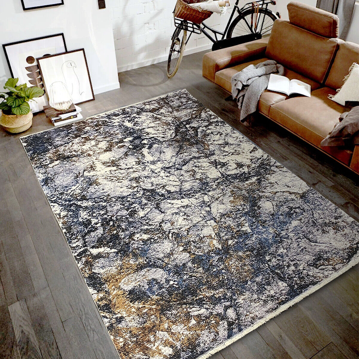 Teppich Wohnzimmerteppich Modern Kurzflor waschbar