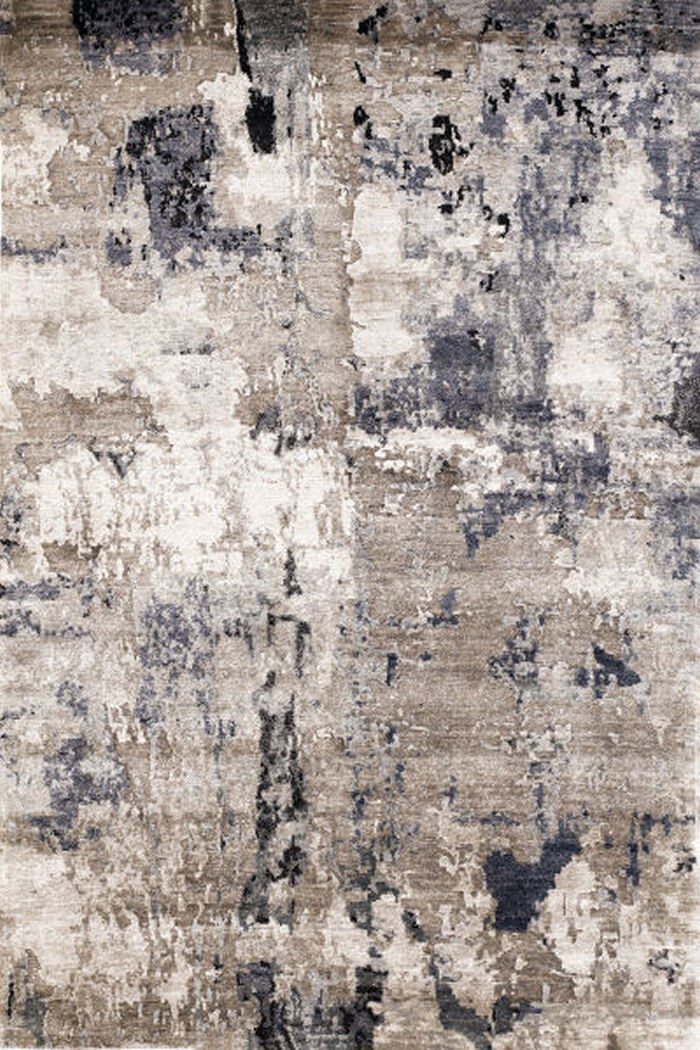 Wohnzimmer Teppich Kurzflor Blau Grau waschbar