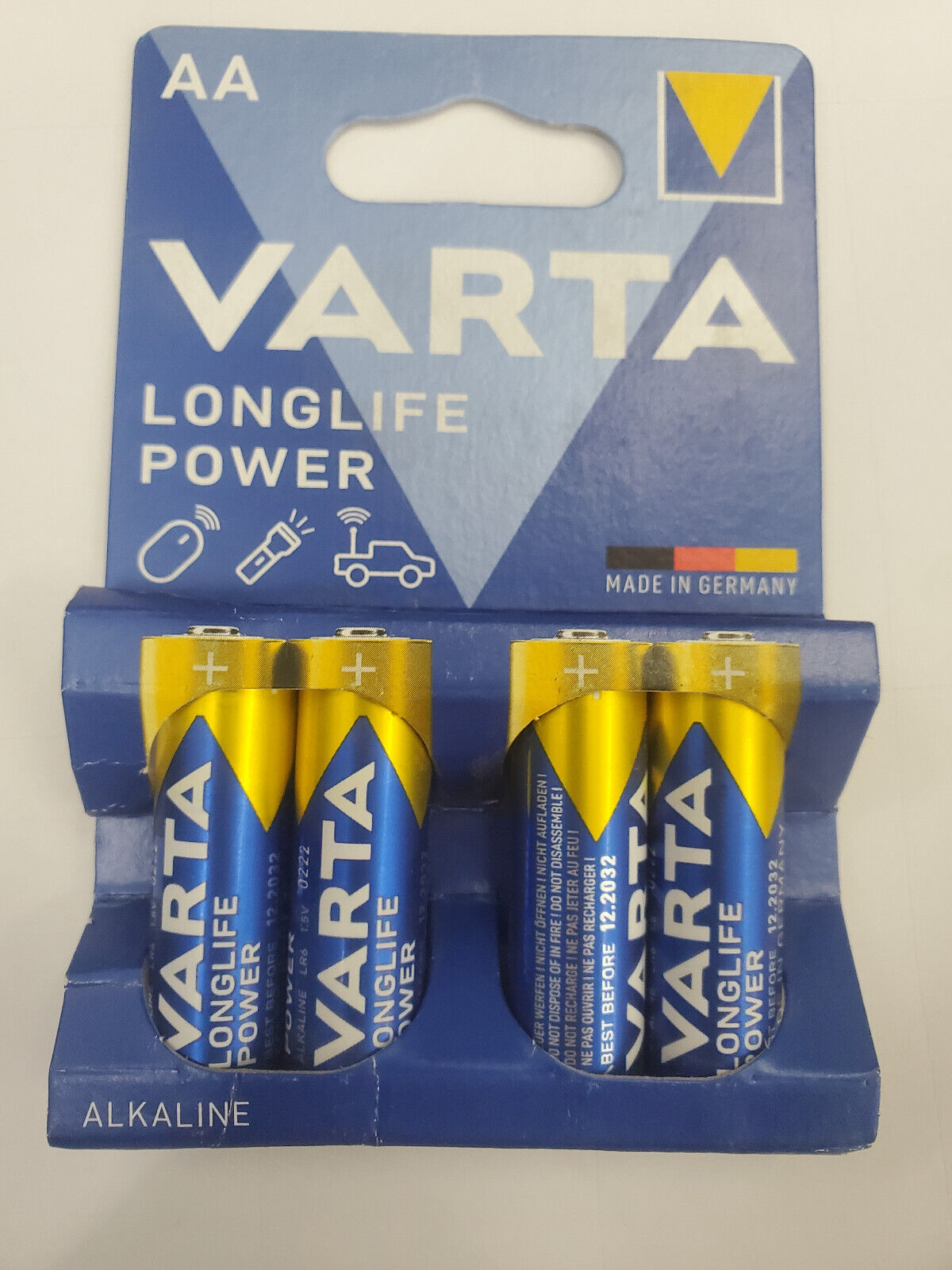Varta AA Mignon 1.5V LR6 Alkaline Longlife Power Batterie 4x4=16