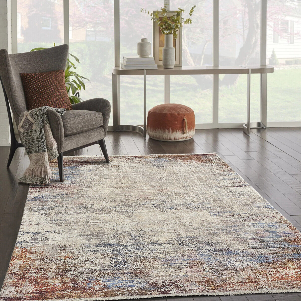 Moderner Wohnzimmer Teppich Kurzflor Waschbar 120x180cm