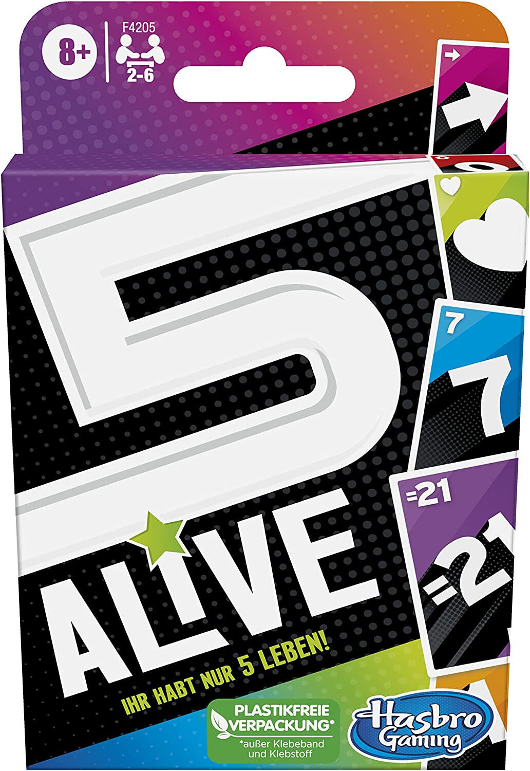 HASBRO FIVE 5 ALIVE Kartenspiel. 8+. Spiel Gaming 2 bis 6 Spieler NEU OVP