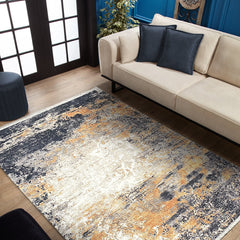 Teppich Wohnzimmerteppich Vintage waschbar Flachflorteppich mit Fransen